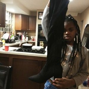 Brand new short heeled over-the-knee boots